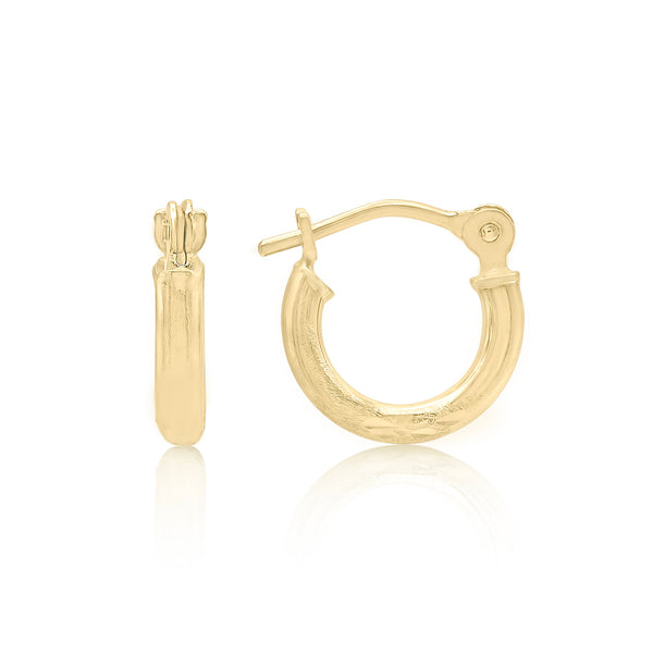 14k Satin Finish Hoop Earrings