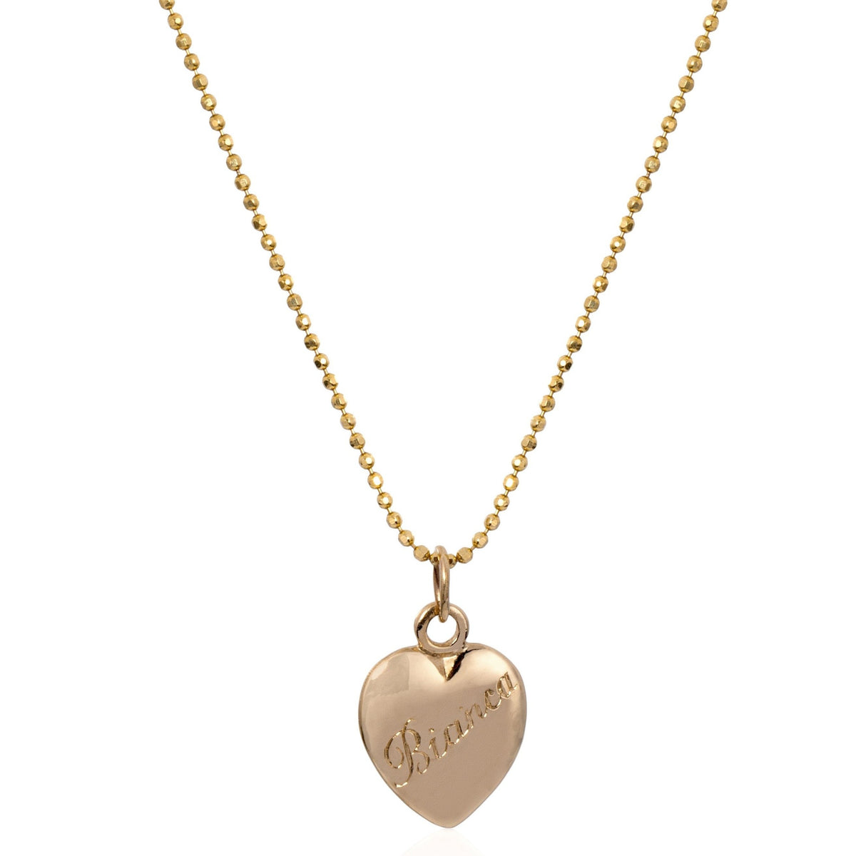 Engraved Heart Infinity Necklace in Gold Plating - MYKA